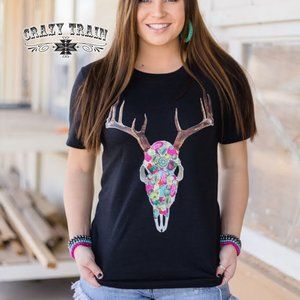 Crazy Train Dear John Tee Deer Skull Reg & Plus
